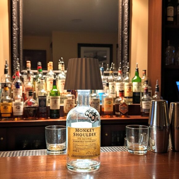 Rustic Whiskey Bottle Lamp - Monkey Shoulder The Original Scotch Whiskey 750ml - Picture 1 of 2